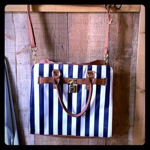 NWOT Nautical striped handbag tote